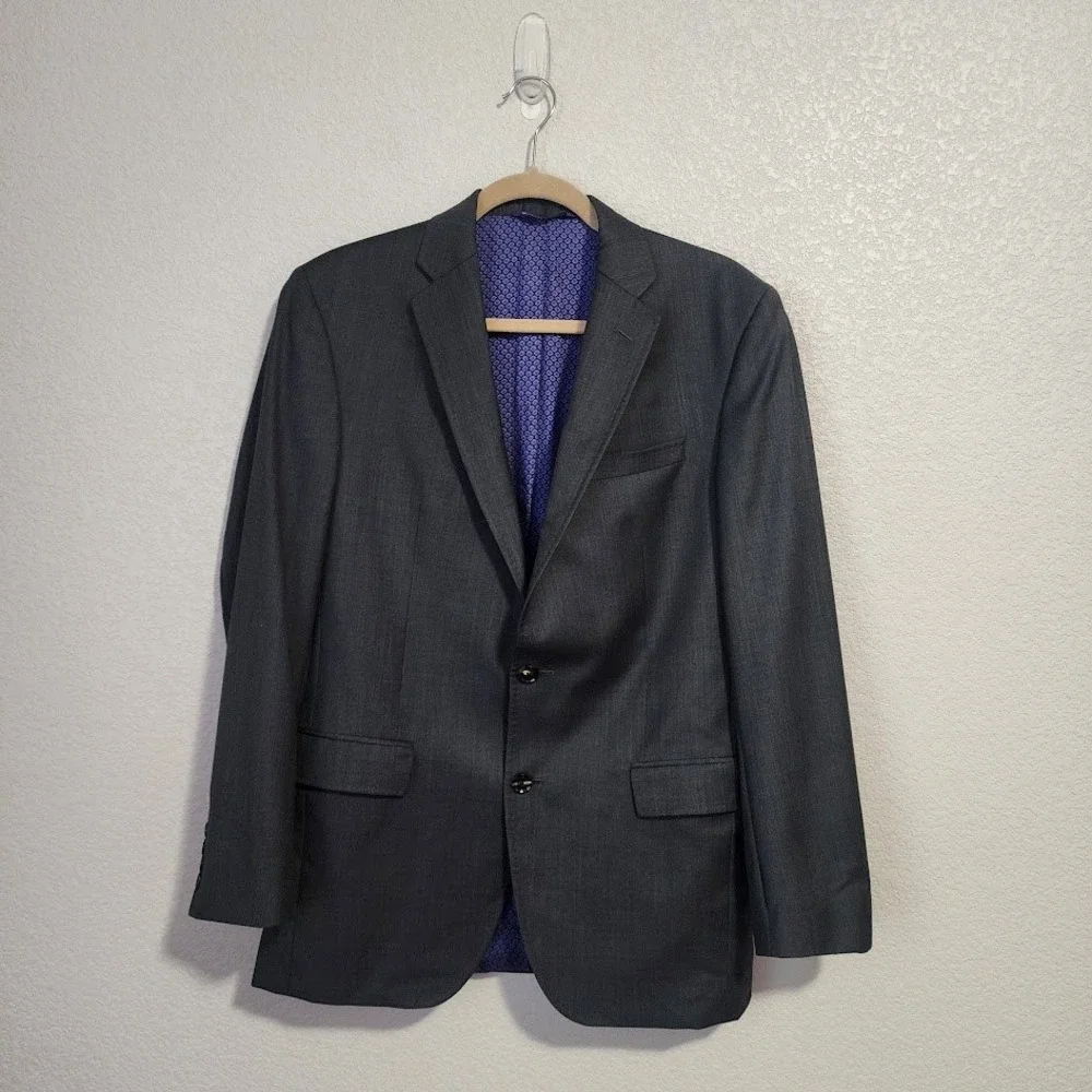 TED BAKER LONDON 2 button Endurance Wool Blazer‎ Sport Coat Gray 40R